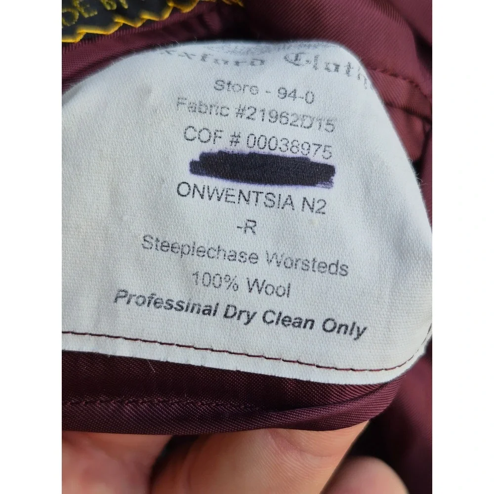 Oxxford Clothes Made By Hand Grey Houndstooth‎ Windowpane Sport Coat Sz 40 S R